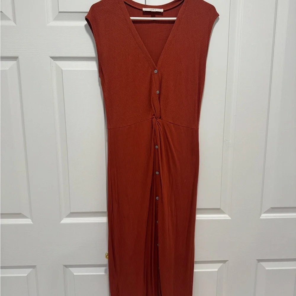 Loft Midi Sleeveless Button-Down Dress - Picture 2 of 5